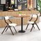 Set of 2 Linen Foldable Dining Chair Wooden Frame Padded Seat